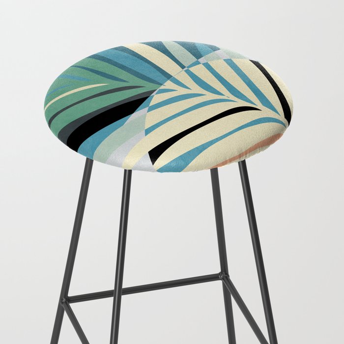 palm leaf minimal mid century modern Stool Gallery Image 2