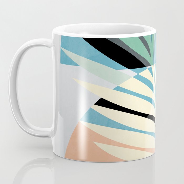 palm leaf minimal mid century modern Coffee Mug Gallery Image 3