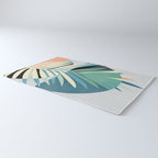 palm leaf minimal mid century modern Rug Gallery Image 3