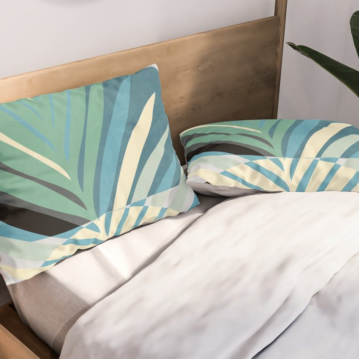 palm leaf minimal mid century modern Pillow Sham Gallery Image 2
