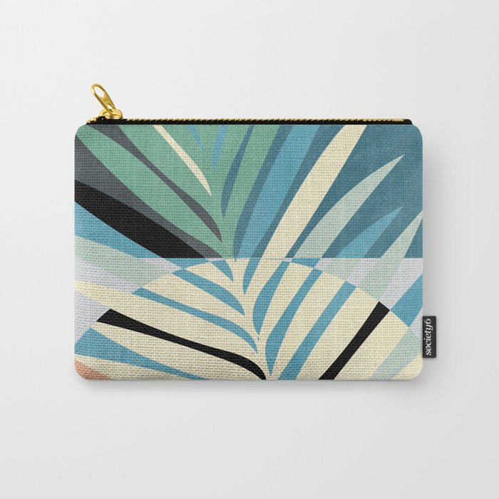 palm leaf minimal mid century modern Carry All Pouch Gallery Image 1