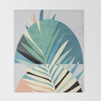 palm leaf minimal mid century modern Throw Blanket Gallery Image 2