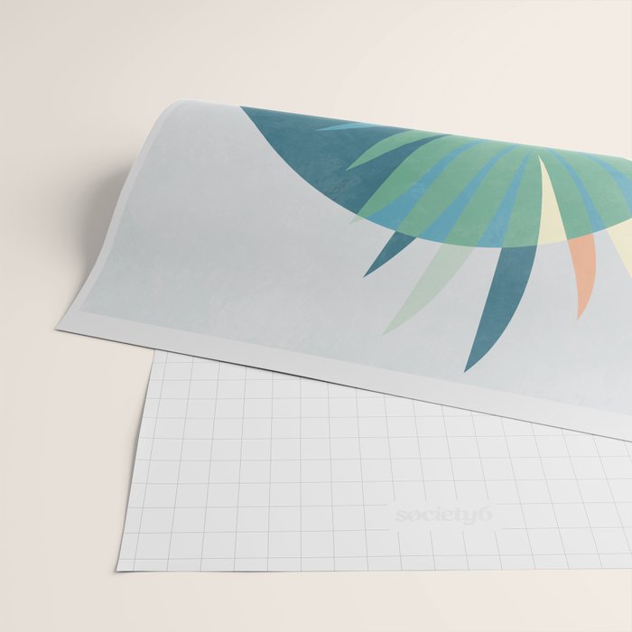 palm leaf minimal mid century modern Wrapping Paper Gallery Image 2