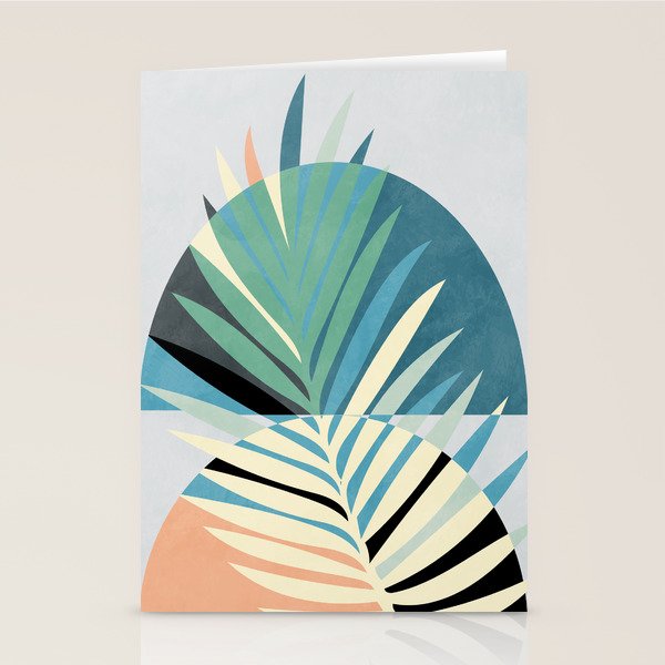 palm leaf minimal mid century modern Stationery Card Gallery Image 1