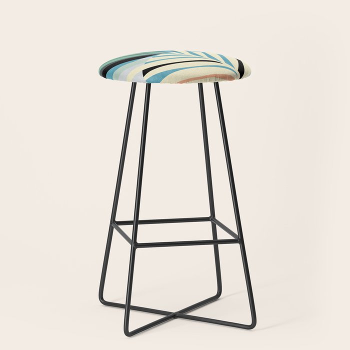 palm leaf minimal mid century modern Stool Gallery Image 1