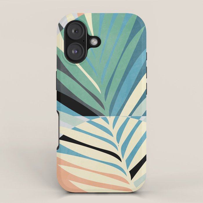 palm leaf minimal mid century modern iPhone Case Gallery Image 1