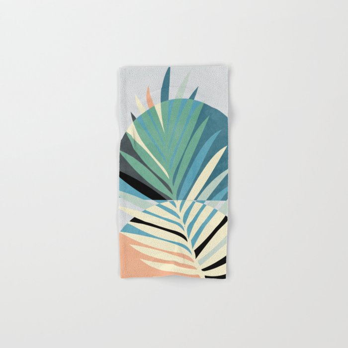 palm leaf minimal mid century modern Bath Towel Gallery Image 1