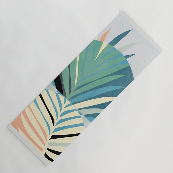 palm leaf minimal mid century modern Yoga Mat Gallery Image 1