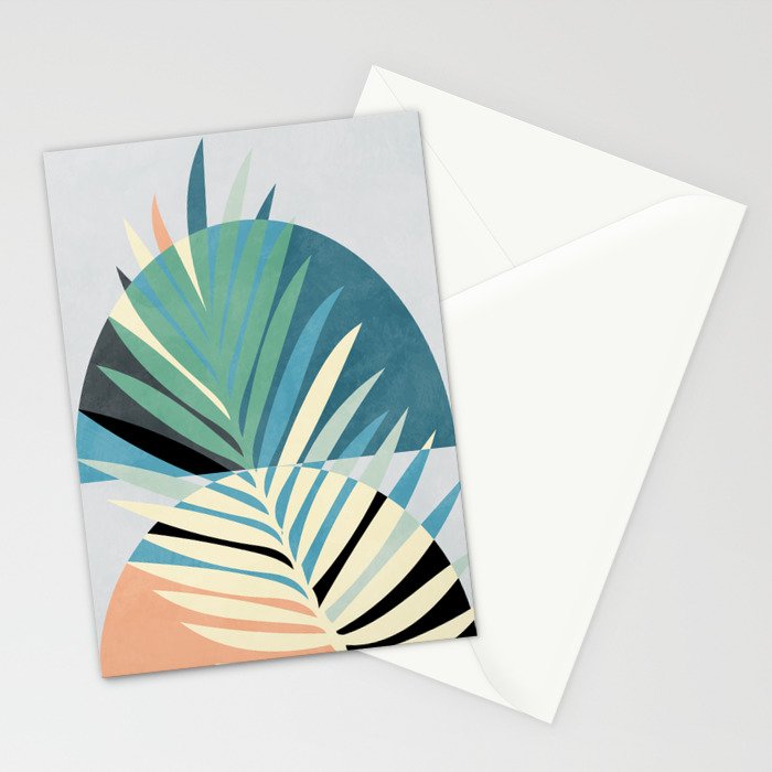 palm leaf minimal mid century modern Stationery Card Gallery Image 2