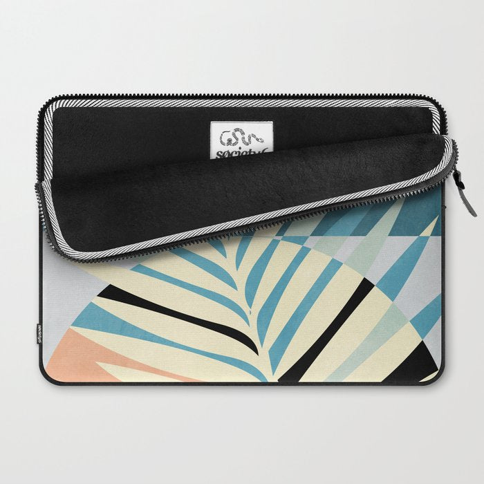 palm leaf minimal mid century modern Laptop Sleeve Gallery Image 2