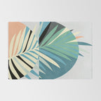 palm leaf minimal mid century modern Rug Gallery Image 2