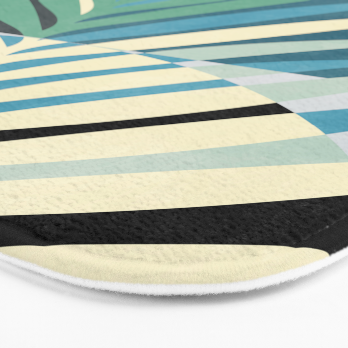 palm leaf minimal mid century modern Bath Mat Gallery Image 3
