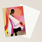 Abstract Art Sunset Girl 3 Stationery Card Gallery Image 2
