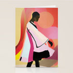 Abstract Art Sunset Girl 3 Stationery Card Gallery Image 2
