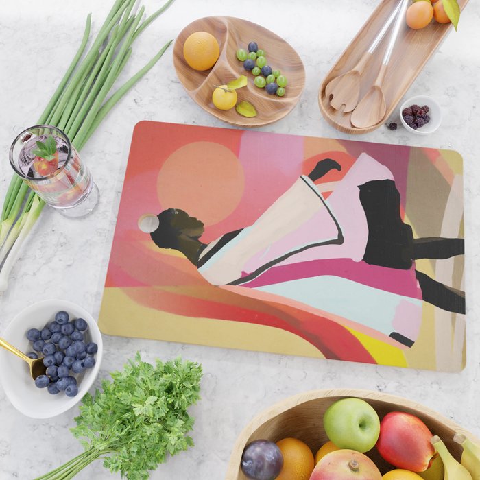 Abstract Art Sunset Girl 3 Cutting Board Gallery Image 2