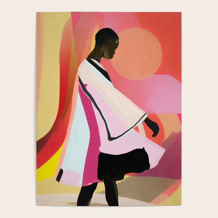 Abstract Art Sunset Girl 3 Poster Gallery Image 1