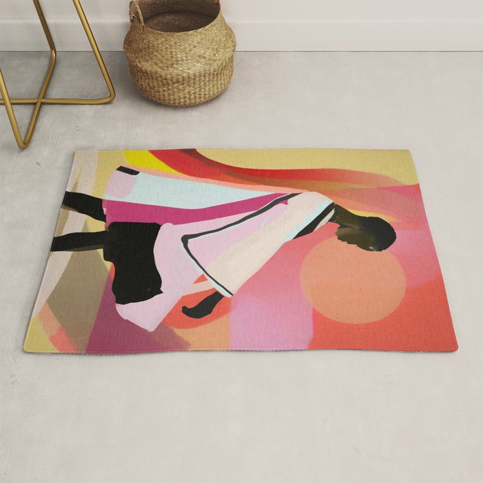 Abstract Art Sunset Girl 3 Rug Gallery Image 1