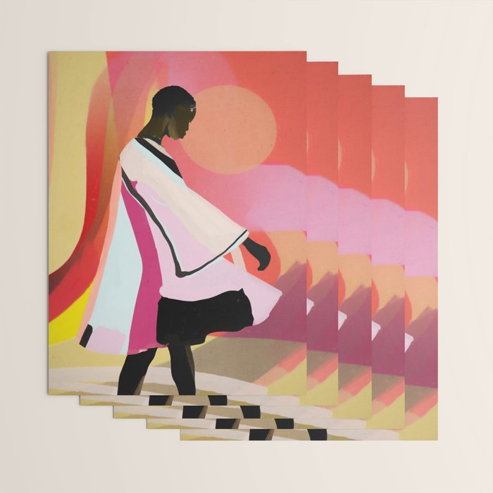 Abstract Art Sunset Girl 3 Wrapping Paper Gallery Image 3