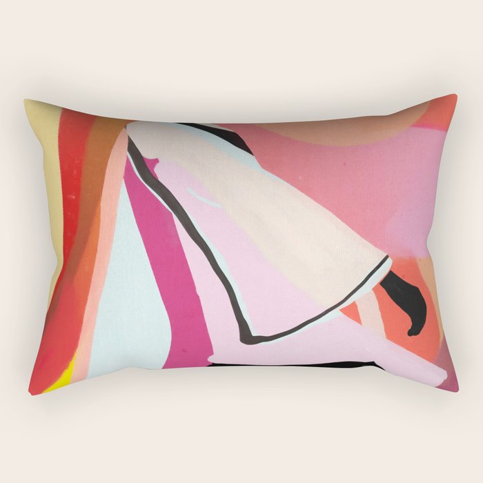 Abstract Art Sunset Girl 3 Rectangular Pillow Gallery Image 1