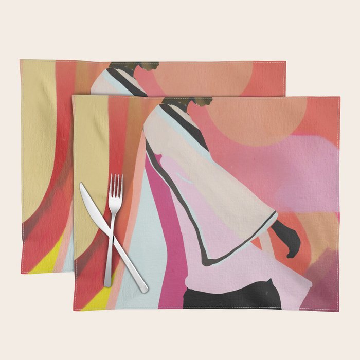Abstract Art Sunset Girl 3 Placemat Gallery Image 1