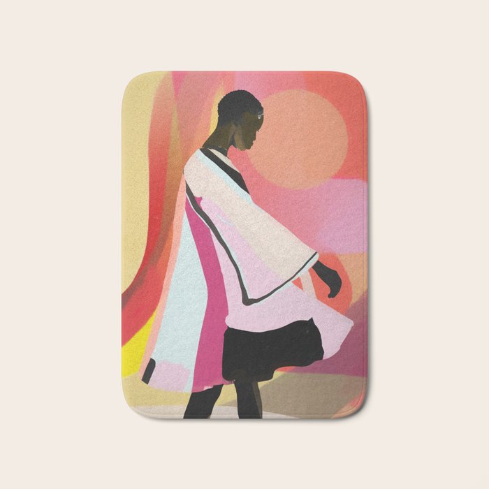 Abstract Art Sunset Girl 3 Bath Mat Gallery Image 1