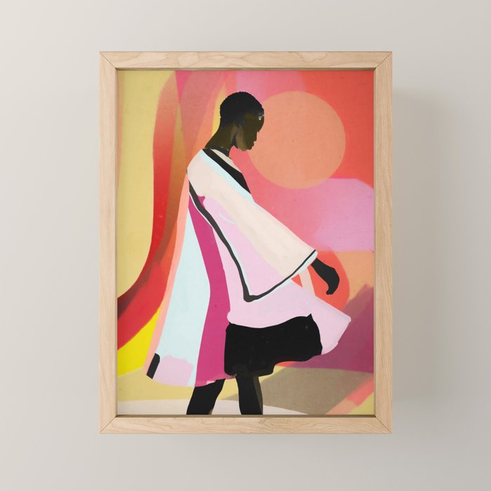 Abstract Art Sunset Girl 3 Mini Art Print Gallery Image 1