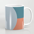 Dotted Half Half Minimalist Geometric in Blue and Clay Coffee Mug Gallery Image 1