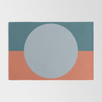 Dotted Half Half Minimalist Geometric in Blue and Clay Rug Gallery Image 2