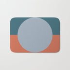 Dotted Half Half Minimalist Geometric in Blue and Clay Bath Mat Gallery Image 1