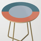 Dotted Half Half Minimalist Geometric in Blue and Clay Side Table Gallery Image 2
