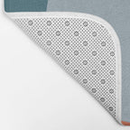 Dotted Half Half Minimalist Geometric in Blue and Clay Bath Mat Gallery Image 2