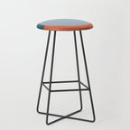 Dotted Half Half Minimalist Geometric in Blue and Clay Stool Gallery Image 1