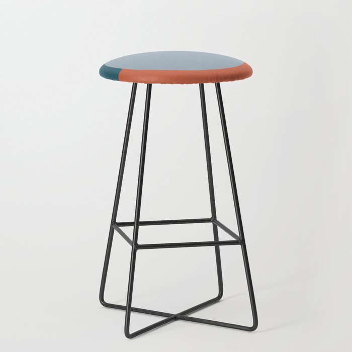 Dotted Half Half Minimalist Geometric in Blue and Clay Stool Gallery Image 1