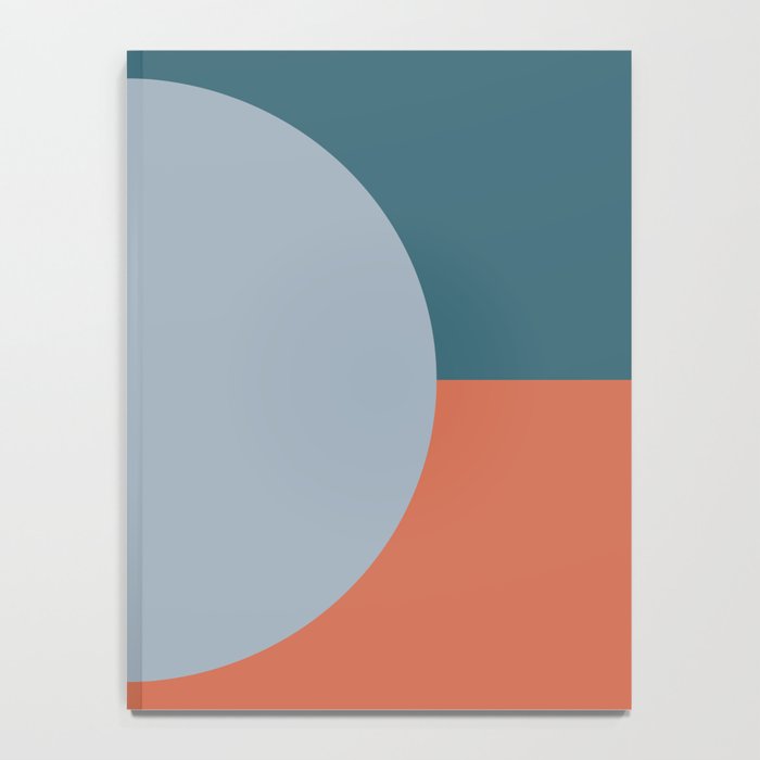 Dotted Half Half Minimalist Geometric in Blue and Clay Notebook Gallery Image 4
