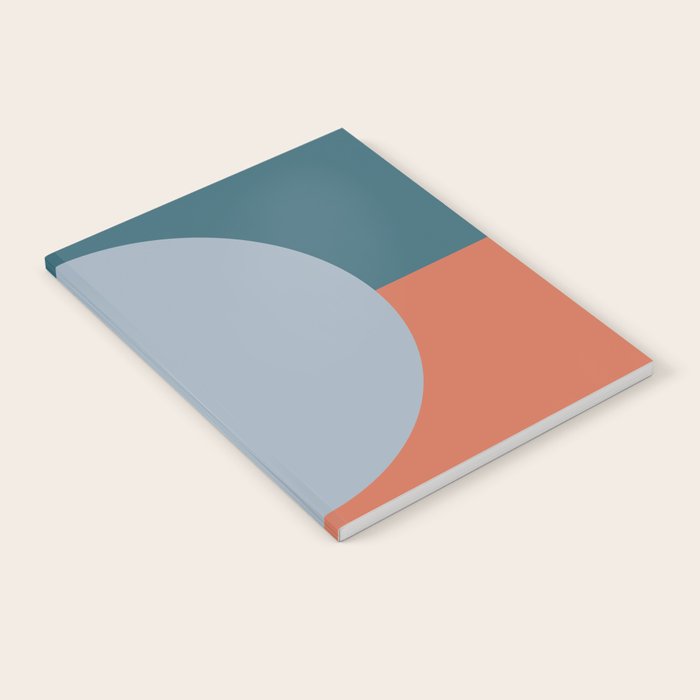 Dotted Half Half Minimalist Geometric in Blue and Clay Notebook Gallery Image 2