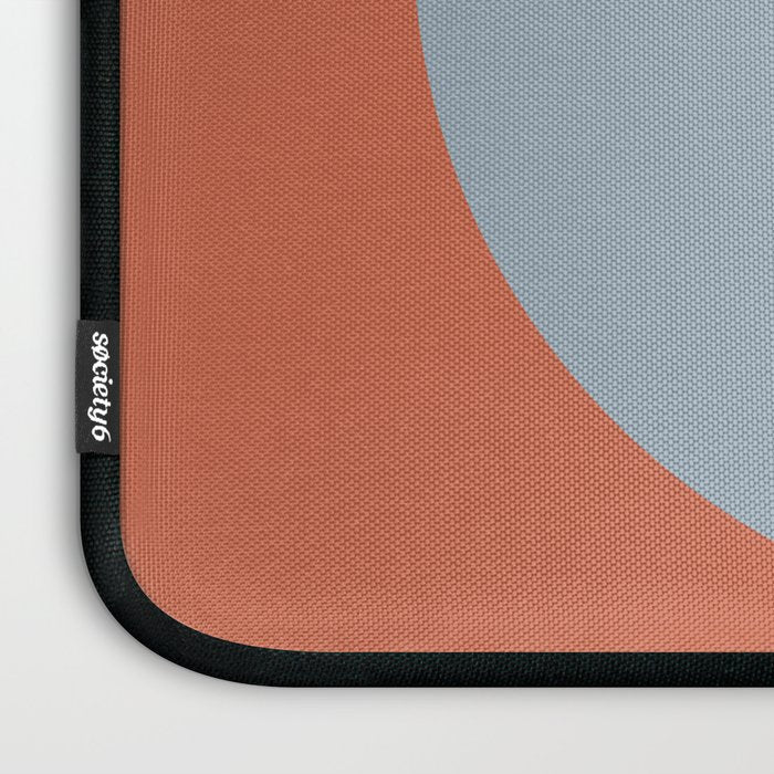 Dotted Half Half Minimalist Geometric in Blue and Clay Laptop Sleeve Gallery Image 3