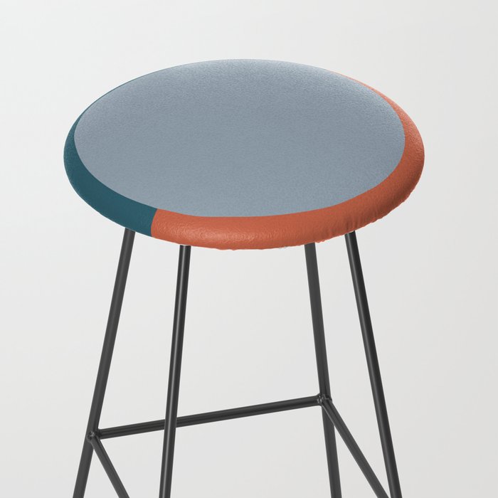 Dotted Half Half Minimalist Geometric in Blue and Clay Stool Gallery Image 2