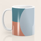 Dotted Half Half Minimalist Geometric in Blue and Clay Coffee Mug Gallery Image 3