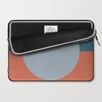 Dotted Half Half Minimalist Geometric in Blue and Clay Laptop Sleeve Gallery Image 2