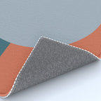Dotted Half Half Minimalist Geometric in Blue and Clay Rug Gallery Image 4