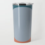 Dotted Half Half Minimalist Geometric in Blue and Clay Travel Mug Gallery Image 1