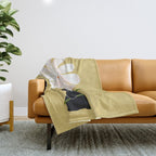 Cat with flower Throw Blanket Gallery Image 1