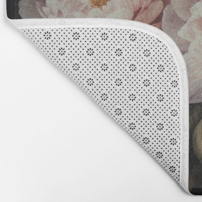 Moody Vintage Dark Baroque Florals  Bath Mat Gallery Image 2
