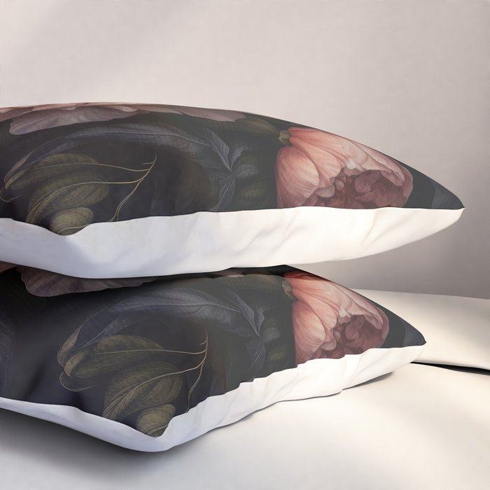 Moody Vintage Dark Baroque Florals  Pillow Sham Gallery Image 3