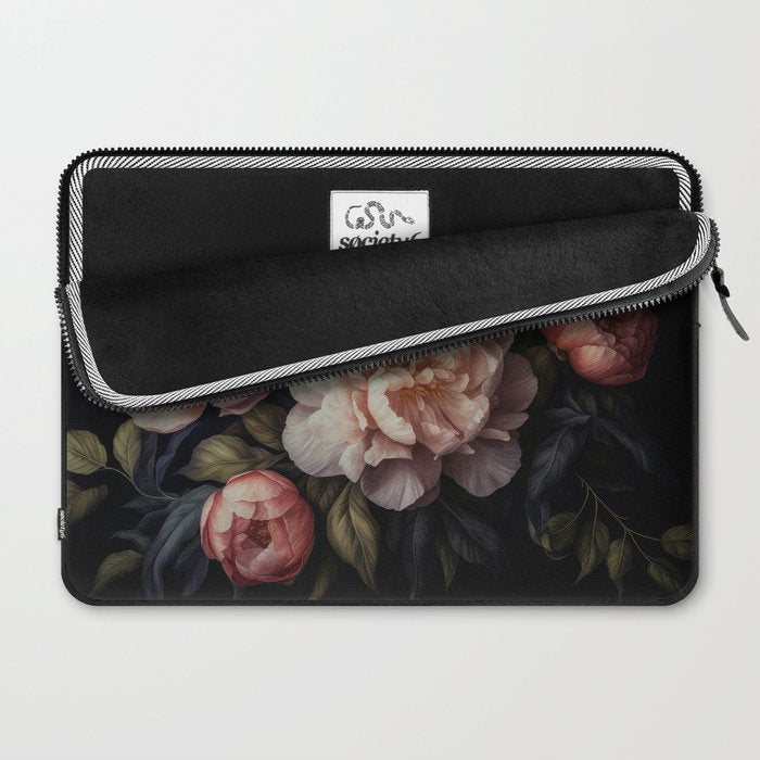 Moody Vintage Dark Baroque Florals  Laptop Sleeve Gallery Image 2