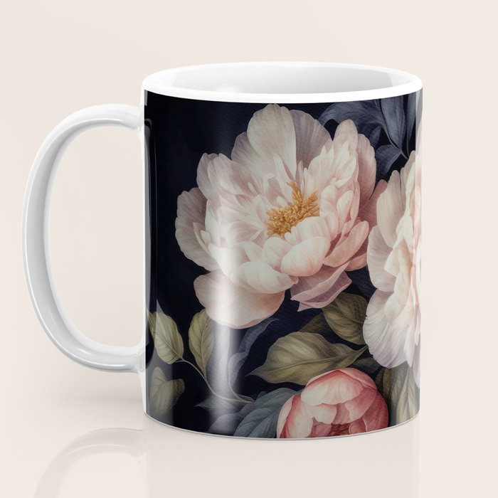 Moody Vintage Dark Baroque Florals  Coffee Mug Gallery Image 3