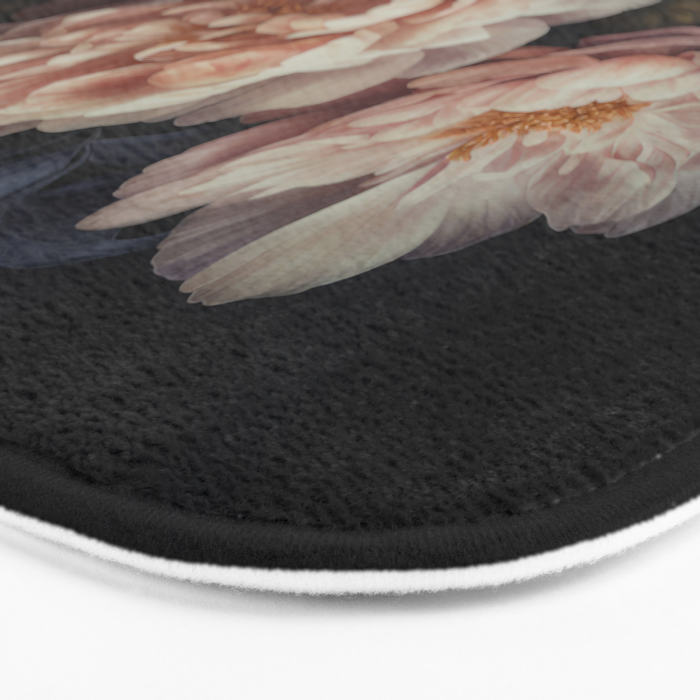 Moody Vintage Dark Baroque Florals  Bath Mat Gallery Image 3