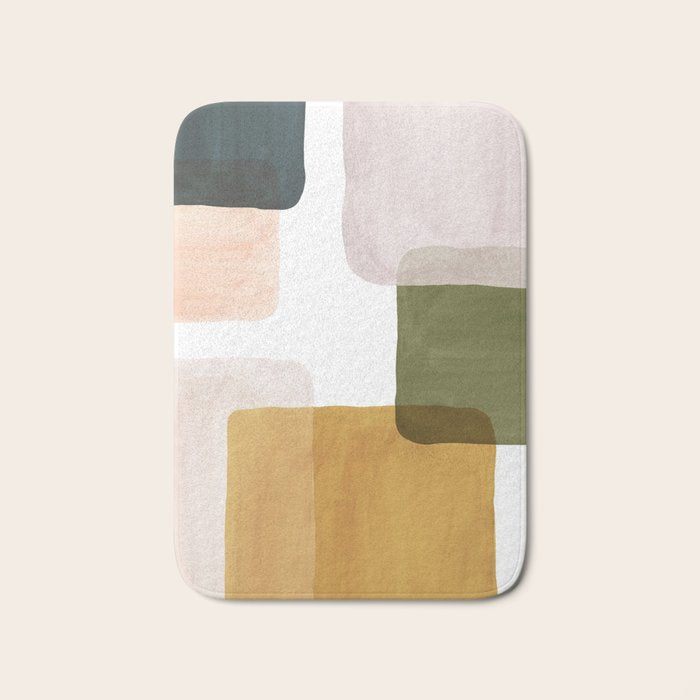 Multicolor abstract shapes Bath Mat Gallery Image 1