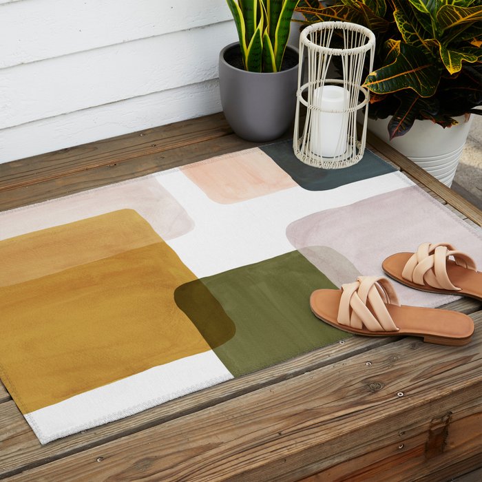 Multicolor abstract shapes Outdoor Rug Gallery Image 2