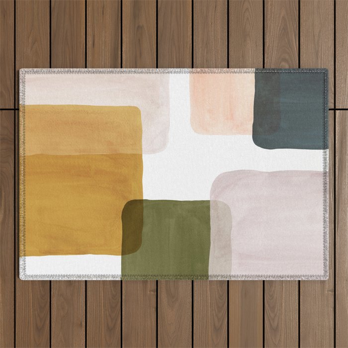 Multicolor abstract shapes Outdoor Rug Gallery Image 1